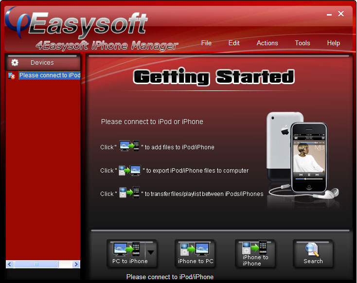 iPhone Manager Interface